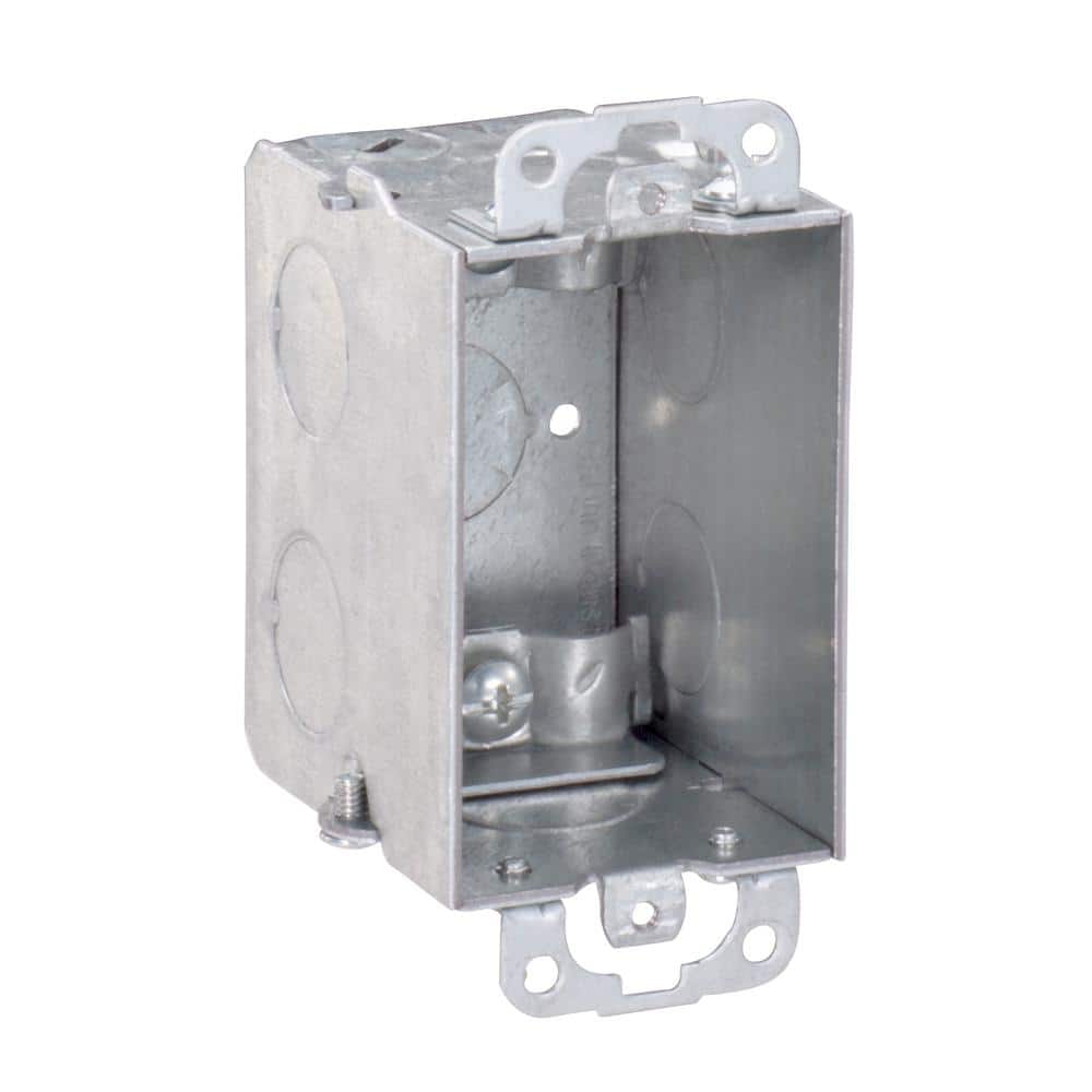 Picture of Southwire G601-R-UPC 3 x 2 x 2.5 in. Steel Metallic 1-Gang Switch Box with NMSC Clamps & Plaster Ears