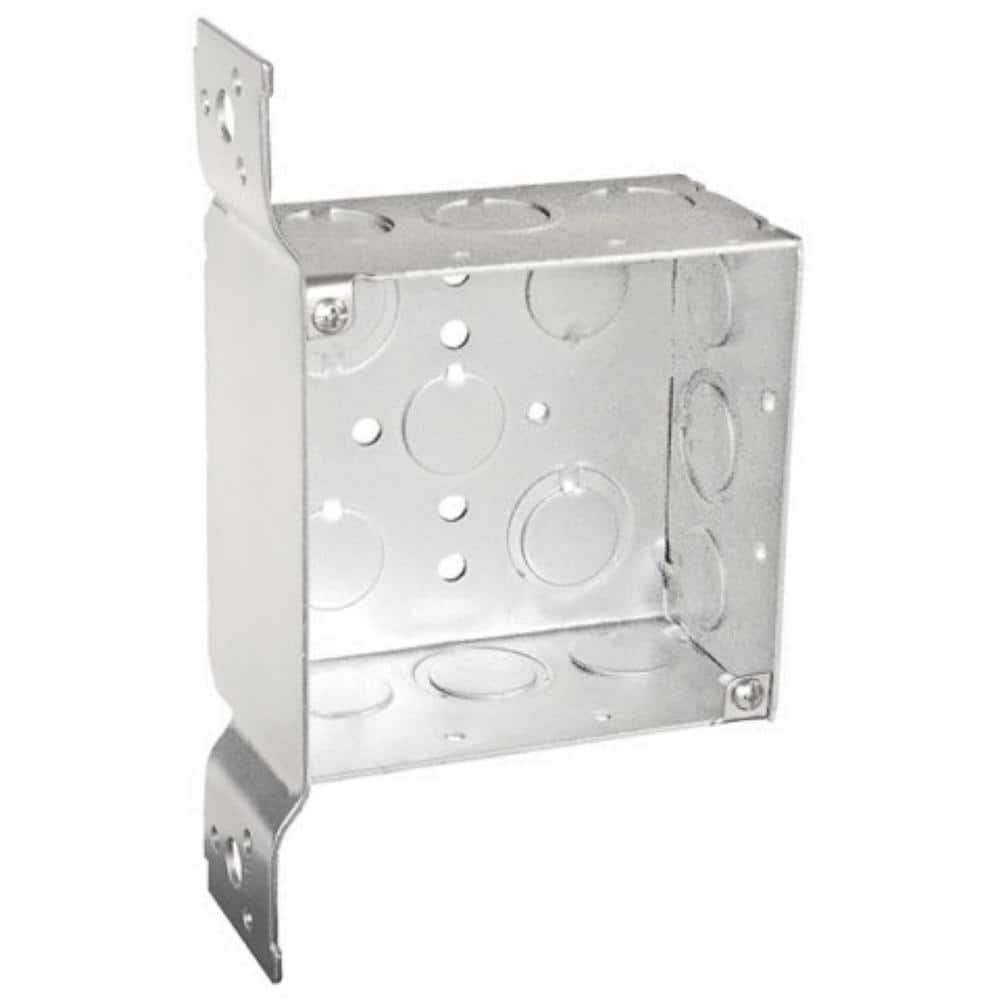 Picture of Southwire 52171-FS-UPC 4 x 2.12 in. Steel Metallic 2-Gang Square Box with CKO & F Bracket