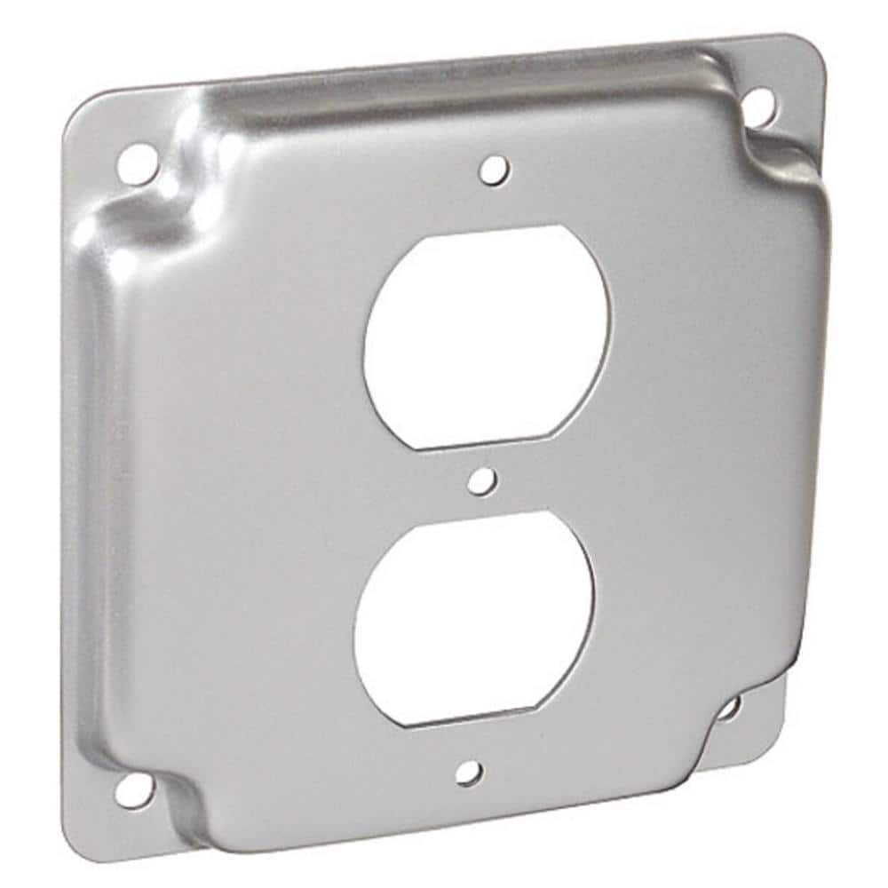 Picture of Southwire G1938-UPC 4 in. Steel Metallic Square 2-Outlet Box Cover