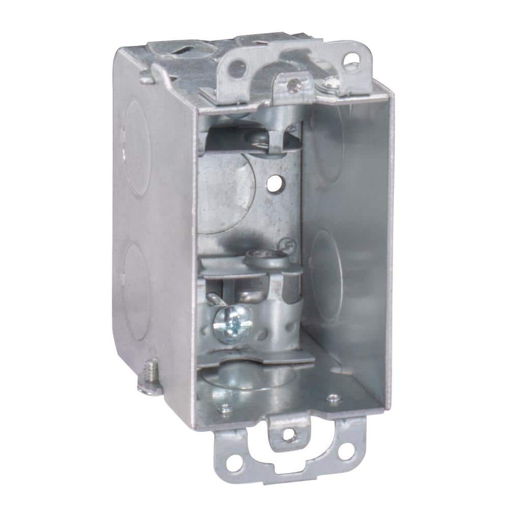Picture of Southwire G601-BX-UPC 3 x 2 x 2.5 in. Steel Metallic 1 Gang Switch Box with KO-MC-BX Clamp & Plaster Ear
