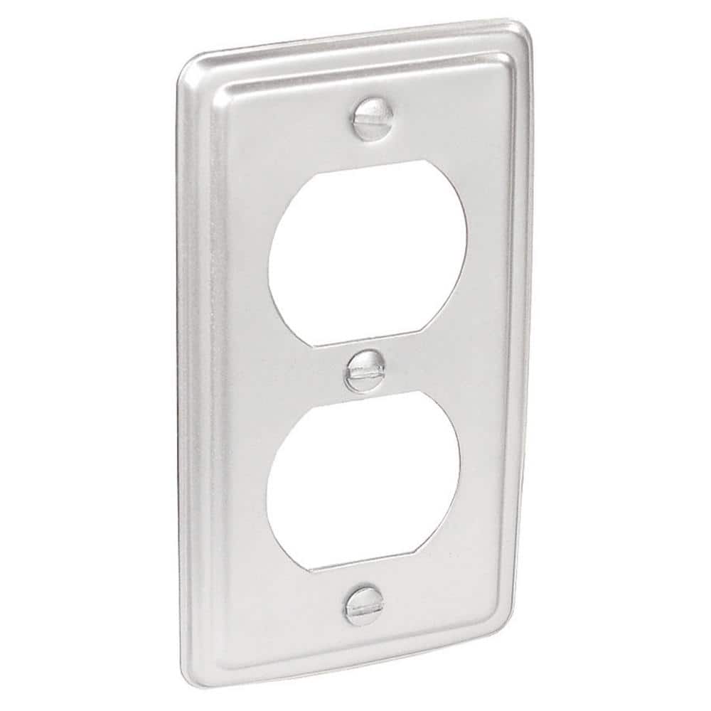 G19380-UPC 4 x 2 in. Steel Metallic 1-Gang Duplex Receptacle Handy Box Cover