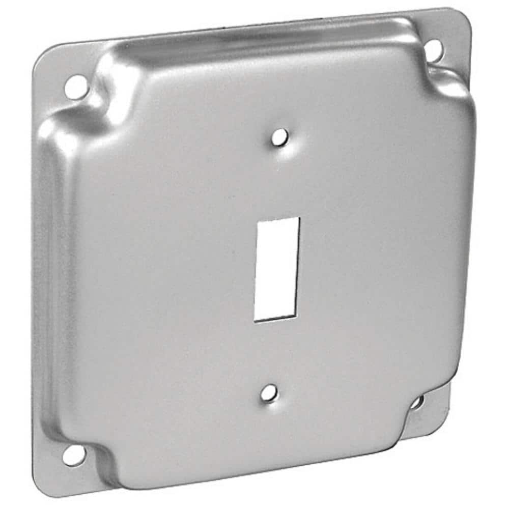 Picture of Southwire G1935-UPC 4 in. Steel Metallic 2-Gang Exposed Work Square 1-Switch Box Cover