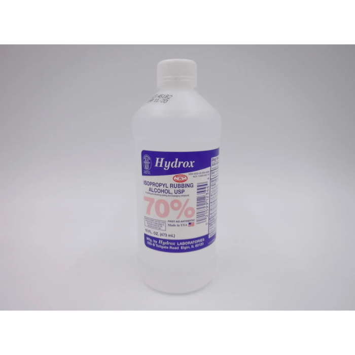 IP-1021 16 oz 70 Percent Hydrox Isopropyl Rubbing Alcohol