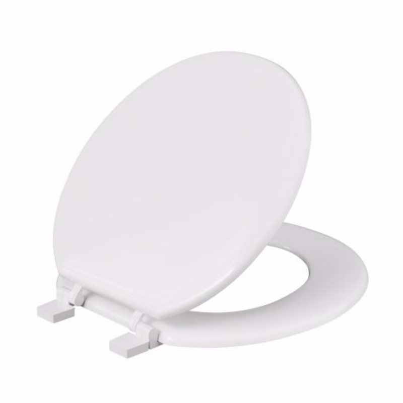 Molded Wood Toilet Seat - White - Round - Closed Front - Durable Design