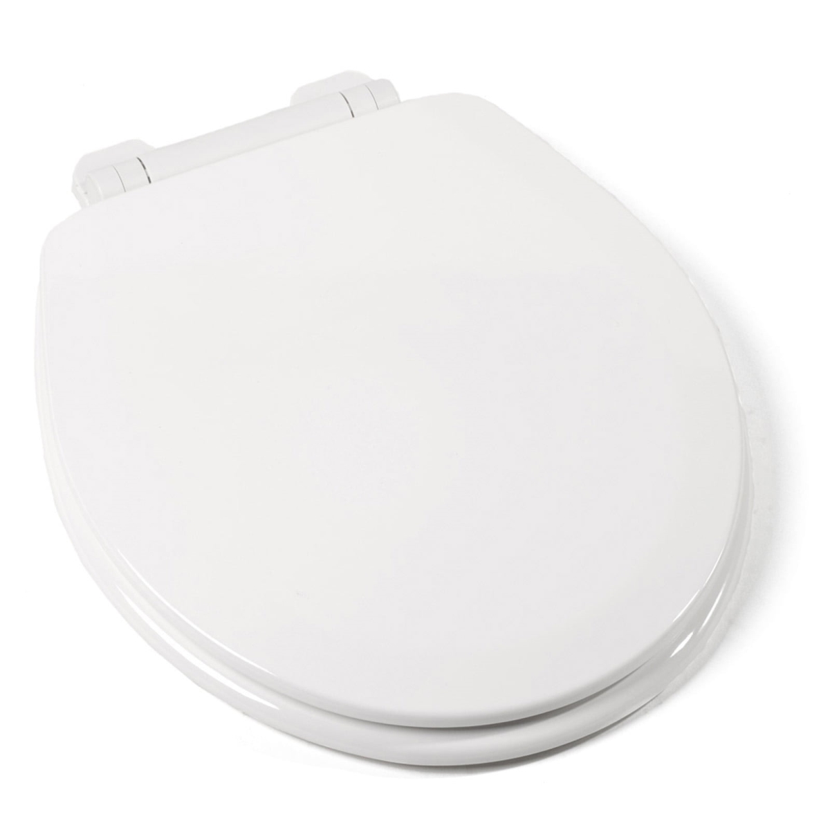 Jones Stephens  Deluxe Molded Wood Slow Closed Round Front Seat with Cover, White