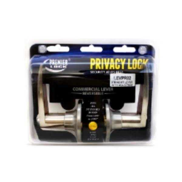 LEVPR02 Privacy Lever Lock, Satin Nickel Finish