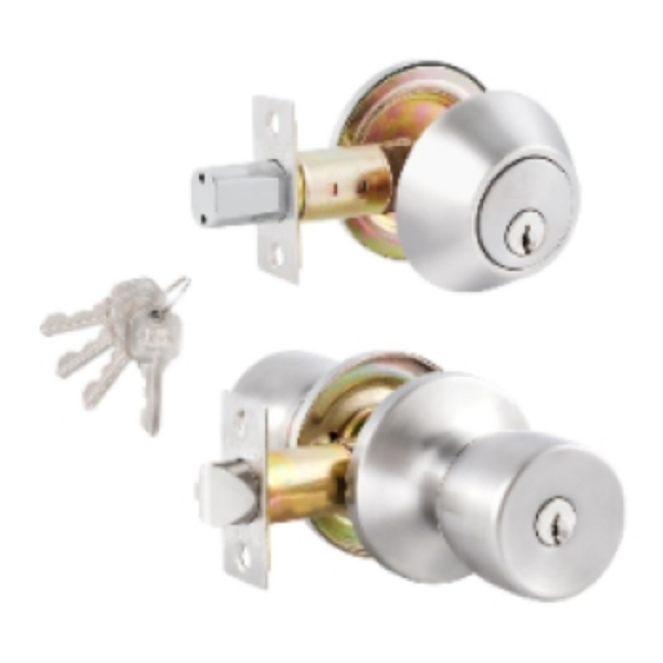 EDT01S-KA3 Entry & Single Cylinder Stainless Steel Combo Lock Knob