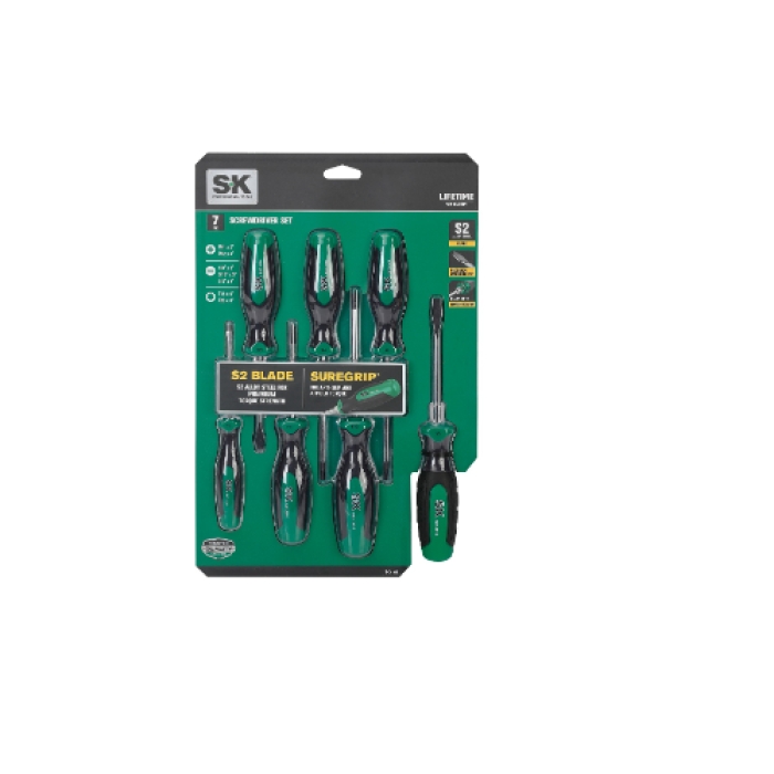 SK01335 Hard Stainless Steel Screwdriver Set, 7 Piece