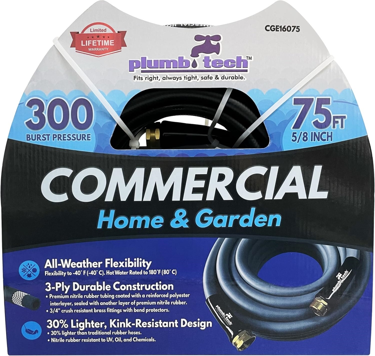 Picture of Grip Tight Tools CGE16075 0.62 x 75 in. Hot & Cold Water Rubber Hose