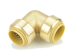 BPE1-2NL No Lead Brass Push Elbow - 0.5 in.