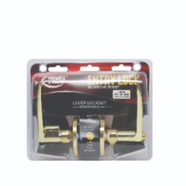 LEV01 Entry Lever Brass Straight Handle Lockset