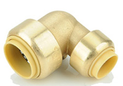 BPRE3-4X1-2NL No Lead Brass Push Elbow - 0.75 x 0.5 in.