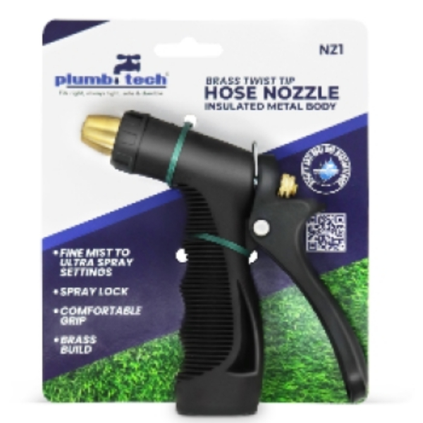NZ1 Soft Head Pistol Hose Nozzle, Brass