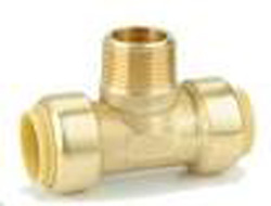 BPMT1-2NL No Lead Brass Push Male Tee - 0.5 in. Fit