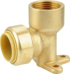 BPDE1-2NL Nl Bras Push Drop Elbow - 0.5 in. Fit x Fpt