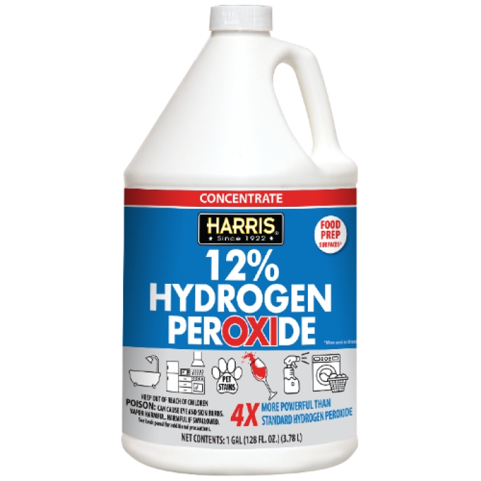 HP12-128 128 oz 12 Percent Concentrated Hydrogen Peroxide Bottle, Pack of 4