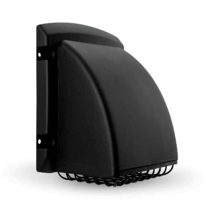 Black Dryer Vent Hood - 4 in. - Removable Pest Screen