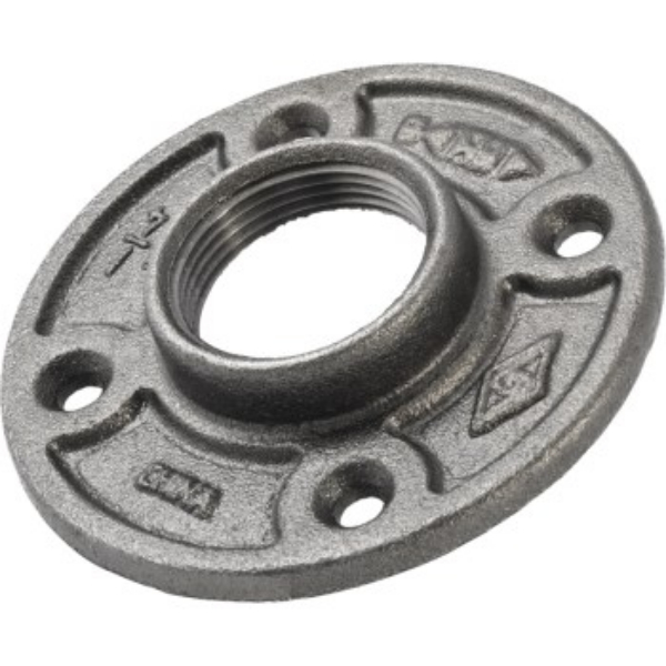 521-606HN 1.25 in. Floor Flange, Black