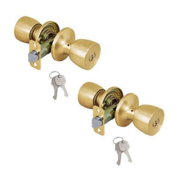 EL05-2 Brass Entry Locks Keyed Alike - Pack of 2