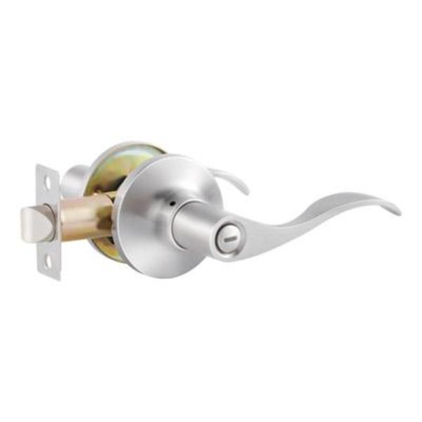 LEVWPR02 Privacy Wave Lever Lock, Satin Nickel