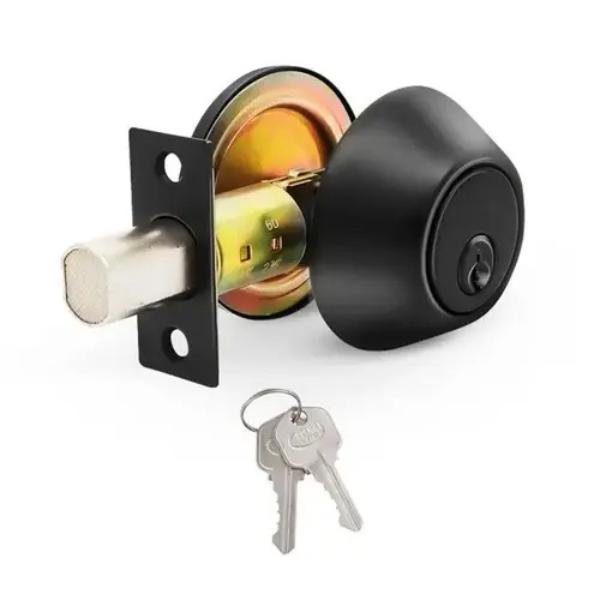 DB01BL Single Cylinder Deadbolt, Matte Black