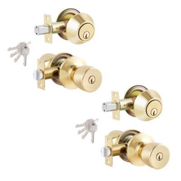 EDT01-2 Combo Lockset, Brass Finish - Pack of 2