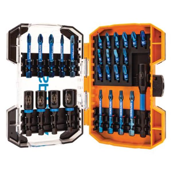 Picture of JS Products 19078 Spyder Mach Drive Bit Set&#44; Blue - 28 Piece