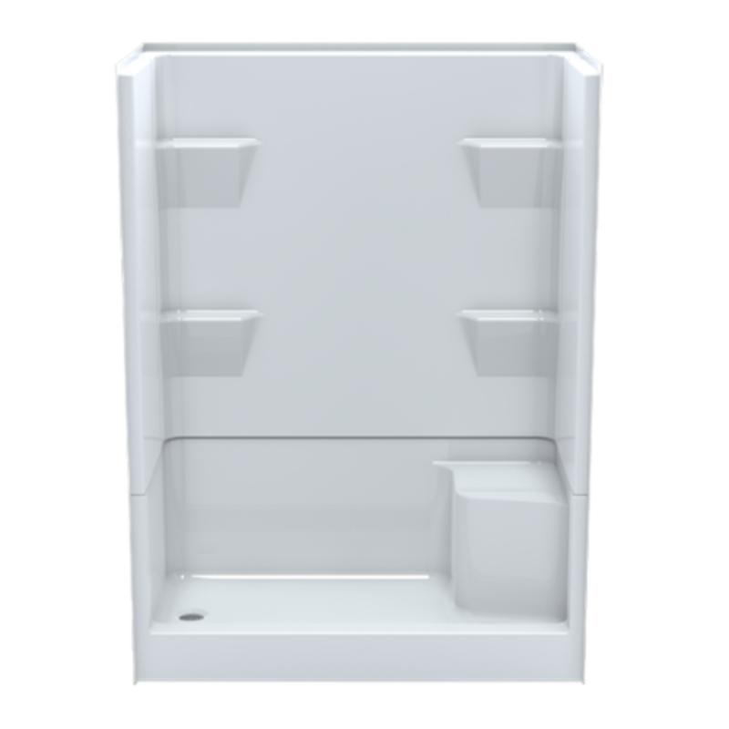 Picture of Baymont SRRB4603180-82L White Shower Unit with Right Seat - 4 Piece - 60 x 31 x 80 in.