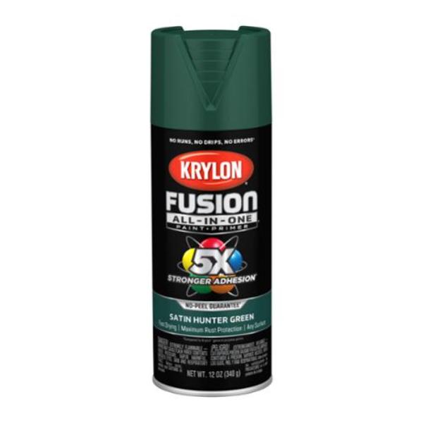 Picture of Krylon K02943007 Fusion All-In-One Satin Hunter Green Spray Paint & Primer&#44; 12 oz