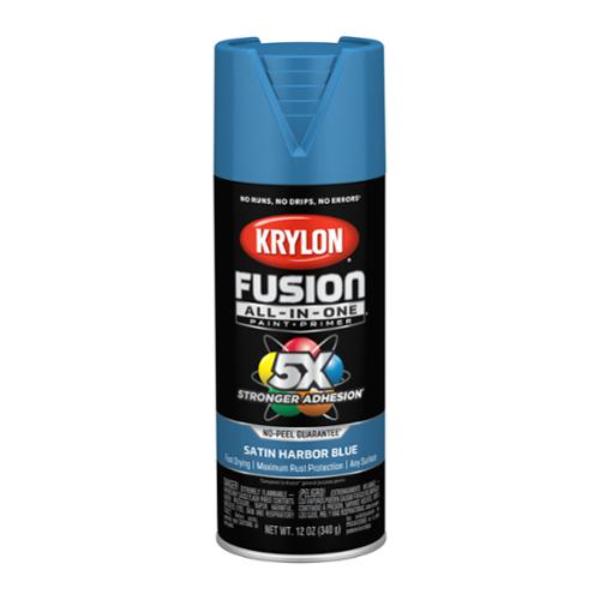 Picture of Krylon K02940007 Fusion All-In-One Satin Harbor Blue Spray Paint & Primer&#44; 12 oz