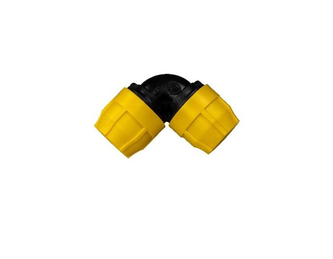 PEEL2-0114C 1.25 in. IPS 90 deg Compression Elbow for SDR-11 PE Gas Pipe, Yellow