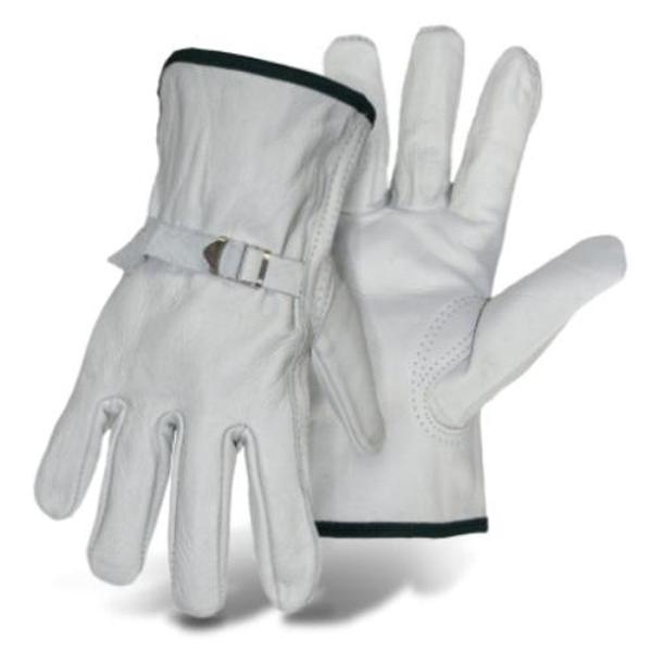 B81202-M Grain Leather Glove, White - Medium