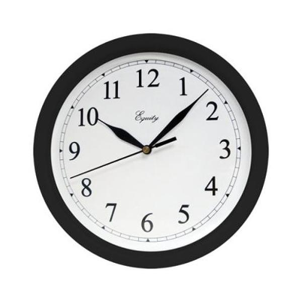404-3025B 10 in. Quartz Movement Analog Wall Clock, Black & White