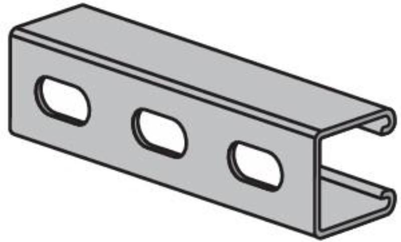 1004763 12 Gauge Deep Channel Strut - 1.63 x 6 ft. - Galvanized
