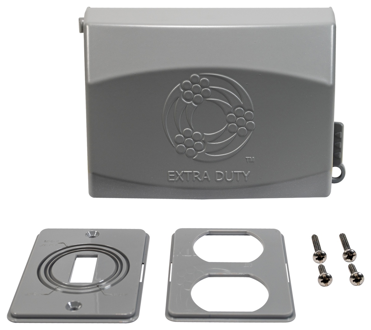 Single Gang Gray Metallic Horizontal While In-Use Extra-Duty Rated Multi-Use Cover