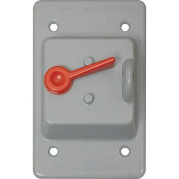 Single Toggle Vertical Mount Gray Non-Metallic Weatherproof Cover