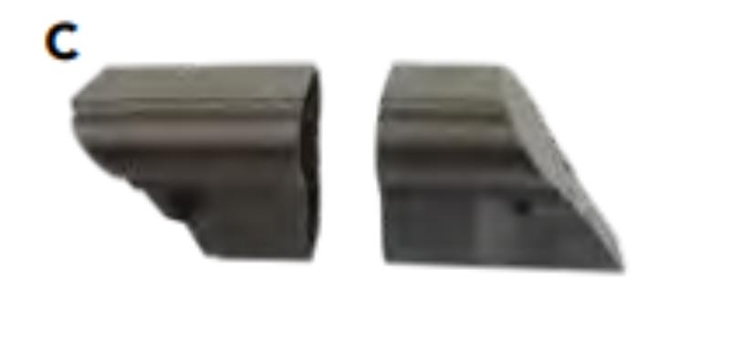 21306120 Aluminium Textured Black Top Rail Fixed Stair Bracket - Pack of 2