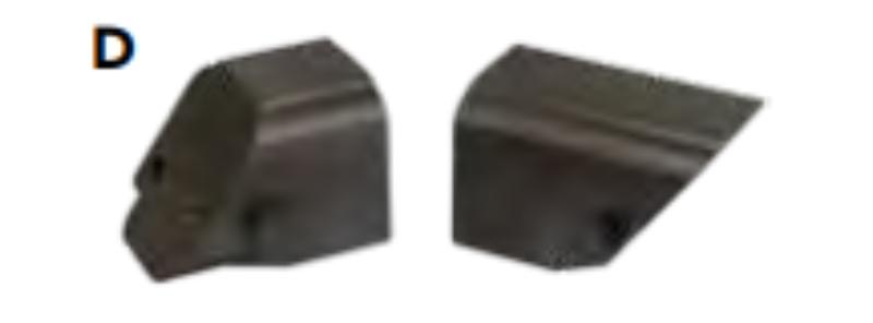 21306130 Aluminium Textured Black Bottom Rail Fixed Stair Bracket - Pack of 2