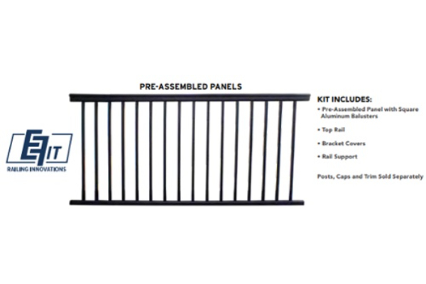 32000191 8 x 36 in. Aluminium Designer Level Panel without Bracket - Textured Black