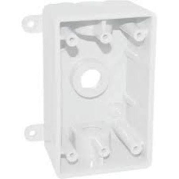 P1GB-37550-UPC 0.5-0.75 in. 3 Hole 1 Gang Weatherproof PVC Box - Gray
