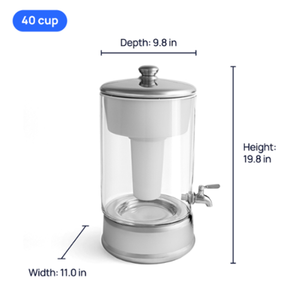 Picture of Zero Water Technologies ZEROD40 40 Cup Zaw Culligan Glass Dispenser