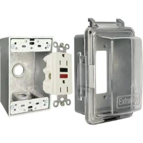14-In-1 Clear Non-Metallic Vertical/Horizontal Weatherproof While In-Use GFCI Kit