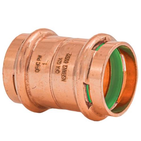 SPWC33R 1 in. Press Copper Coupling with Stop Fitting