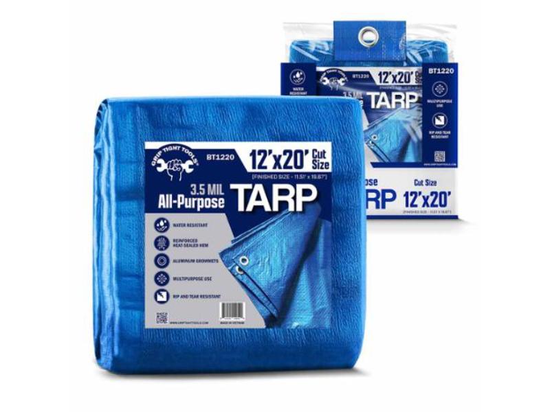 BT1220 12 x 20 ft. Waterproof Medium Weight Blue Tarp