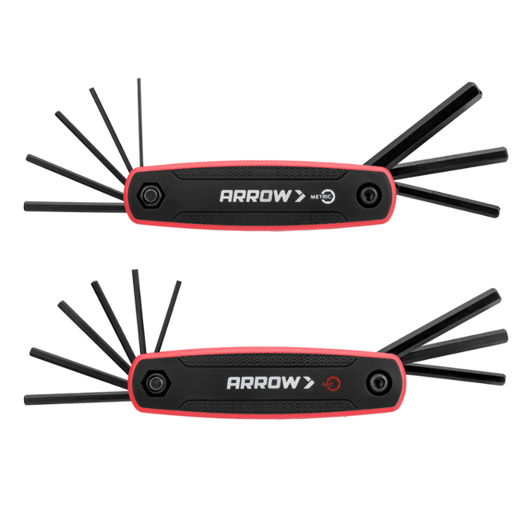 AHT08001 Metric & SAE Folding Hex Key Set - 8 Piece