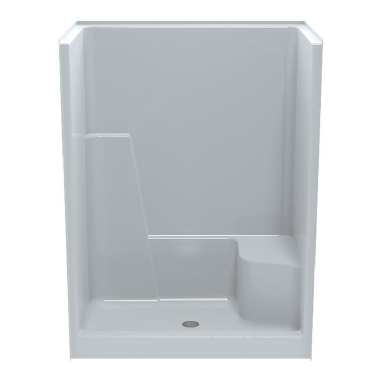 SRB603779CA One-Piece Shower Unit with Right Seat, White