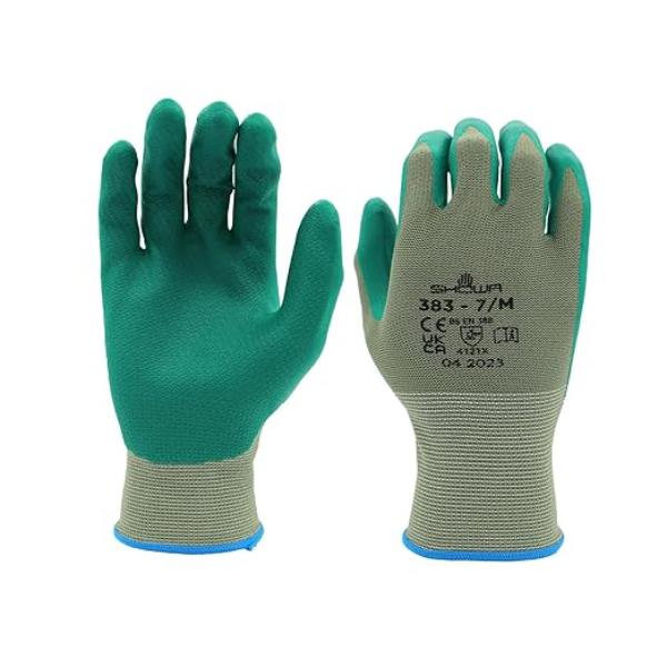 383M-07.RT 13 Gauge Sustainable EBT Nitrile Palm Coated General Purpose Work Gloves with Poly Liner, Green - Medium
