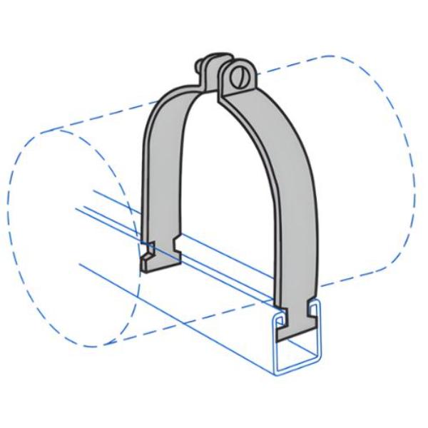 1005292 Rigid Clamp Assembly for 2 in. Conduit & Tubing & Rigid Design, Electro-Galvanized