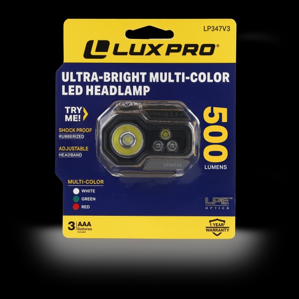 LP347V3 500 Lumen Ultra Bright Multi-Color LED Headlamp