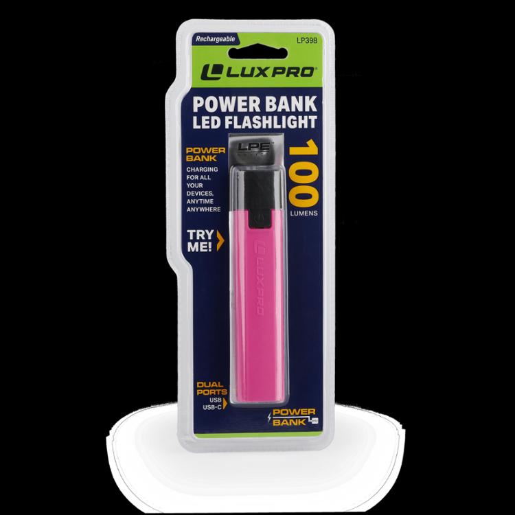 LP398 100 Lumen Rechargeable Power Bank LED Flashlight